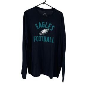 Fanatics EAGLES Black Men's 100% Cotton Long Sleeve Casual Shirt‎ - Size 2XL